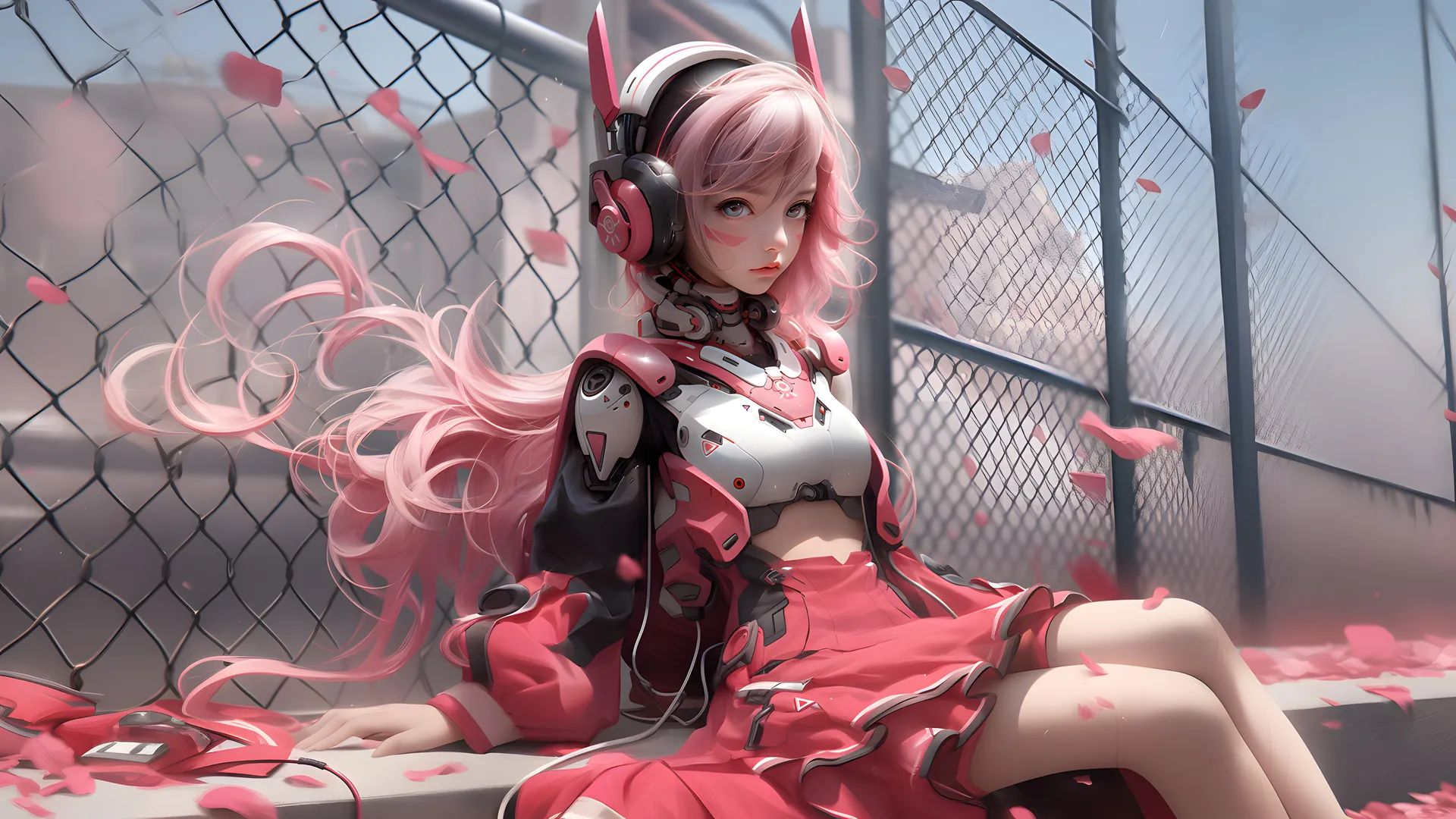 4k 粉械少女壁纸 赛博朋克二次元风格桌面下载4K壁纸_4K人物