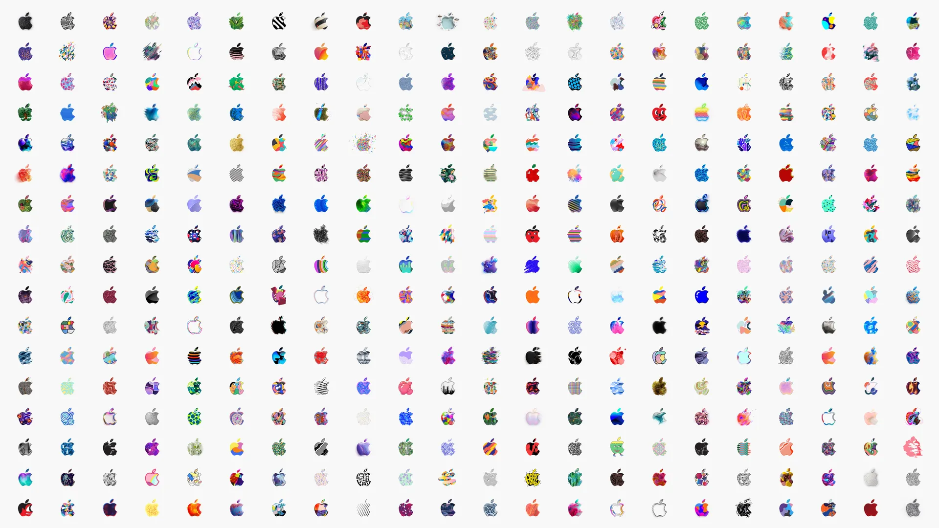 4k 炫彩苹果图标矩阵壁纸 治愈系轻潮像素风格桌面下载