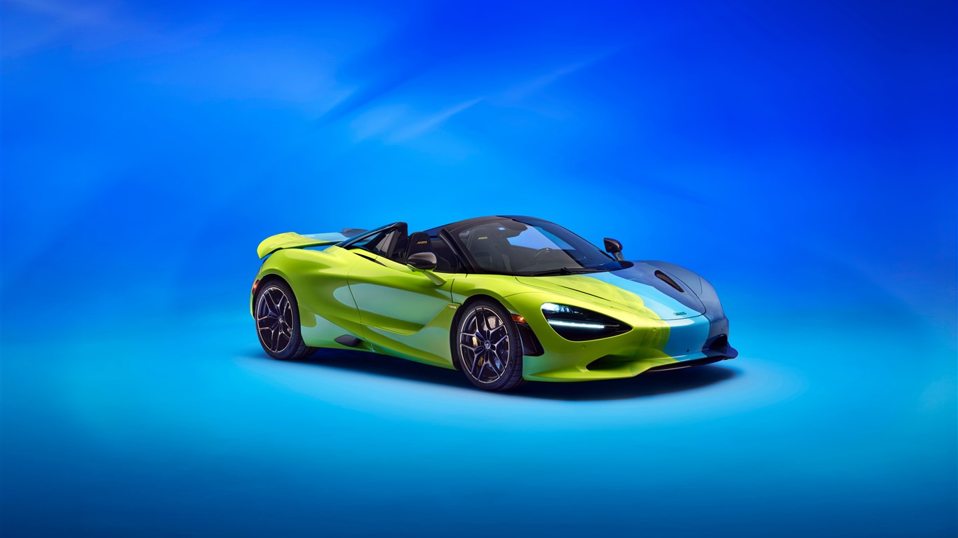 鲜芒掠影 4K 迈凯伦超跑壁纸 动感先锋感双色敞篷场景桌面背景