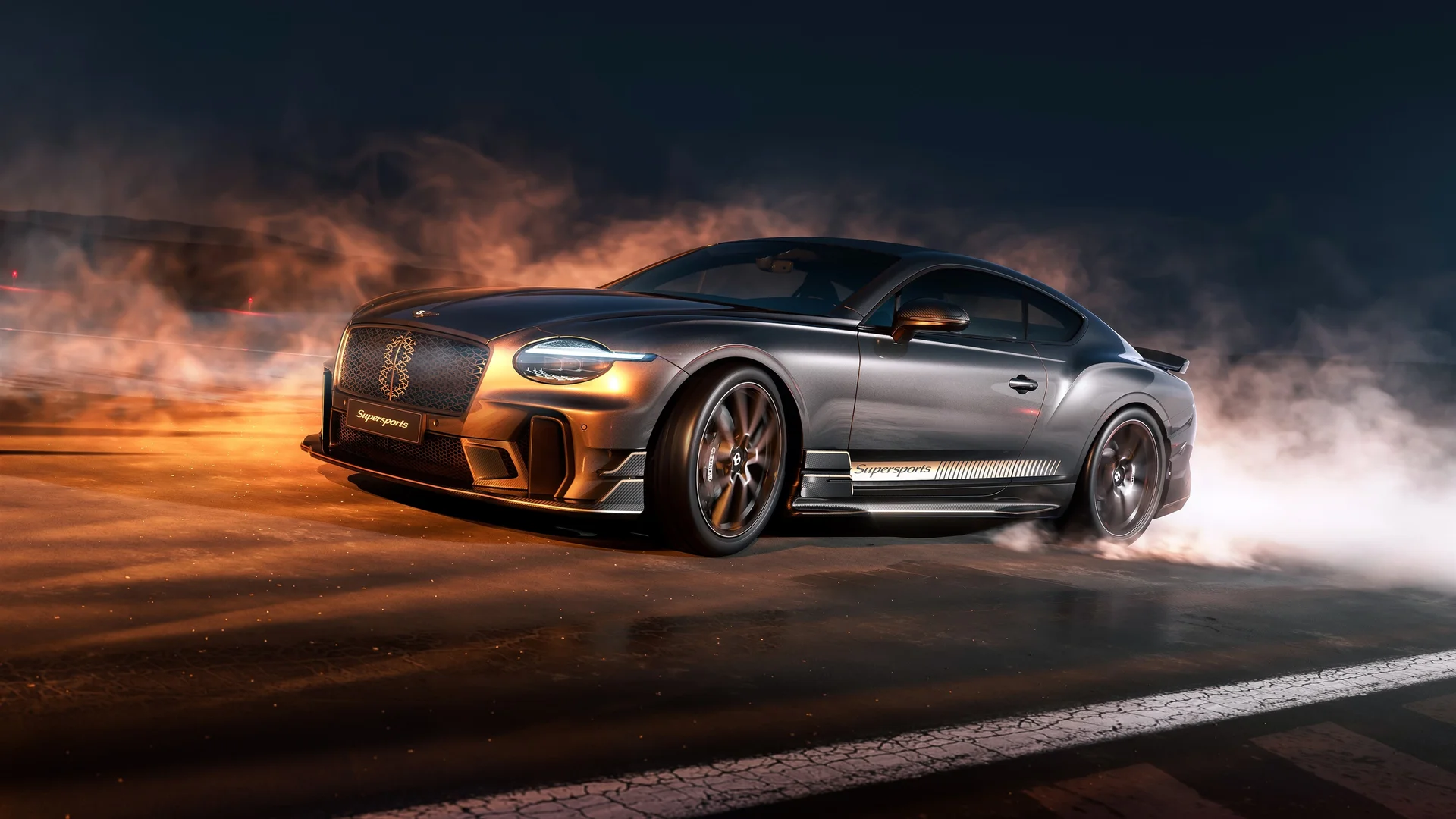 宾利 Supersports 4K 豪车壁纸 炽焰动感高端跑车场景桌面背景