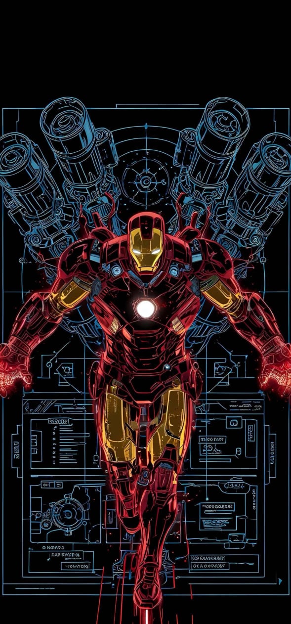 钢铁侠战衣艺术电影感4K手机壁纸 | 马克机甲套装高清质感桌面