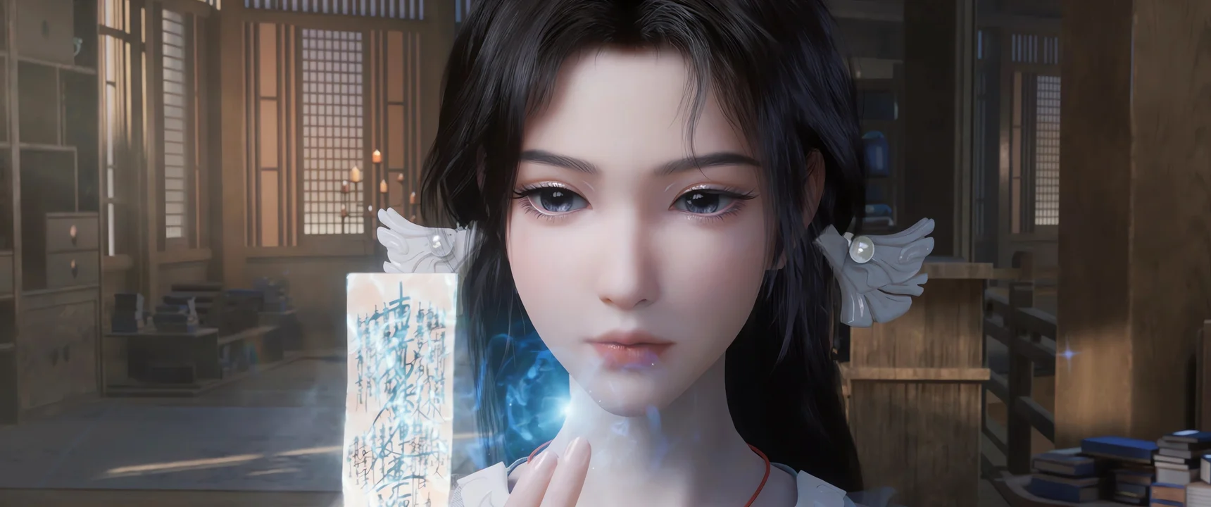 国风灵韵 4K 宋玉凡人修仙传壁纸 雅致氛围感古风虚拟角色场景带鱼屏背景