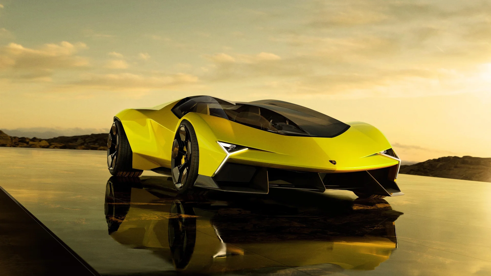 荧光超跑 4K 豪车壁纸 未来动感感意式跑车场景桌面背景4K壁纸_4K汽车