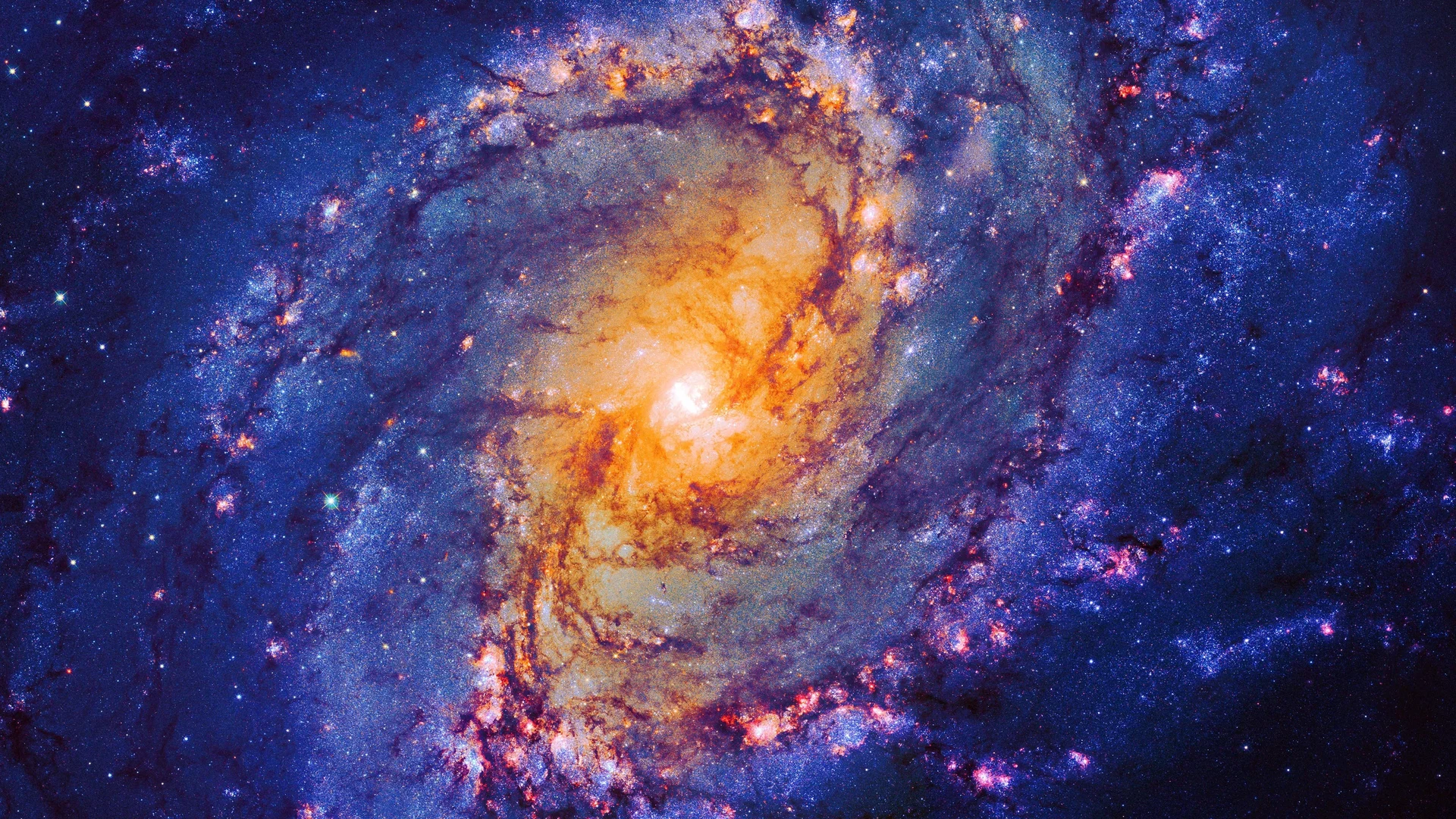 旋臂星系 4K 天文壁纸 幻彩空灵感螺旋星系场景桌面背景4K壁纸_4K风景