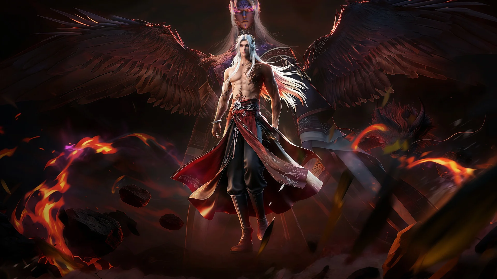 炽翼魔尊 4K 仙逆 王林壁纸 燃动震撼感神魔双生场景桌面背景