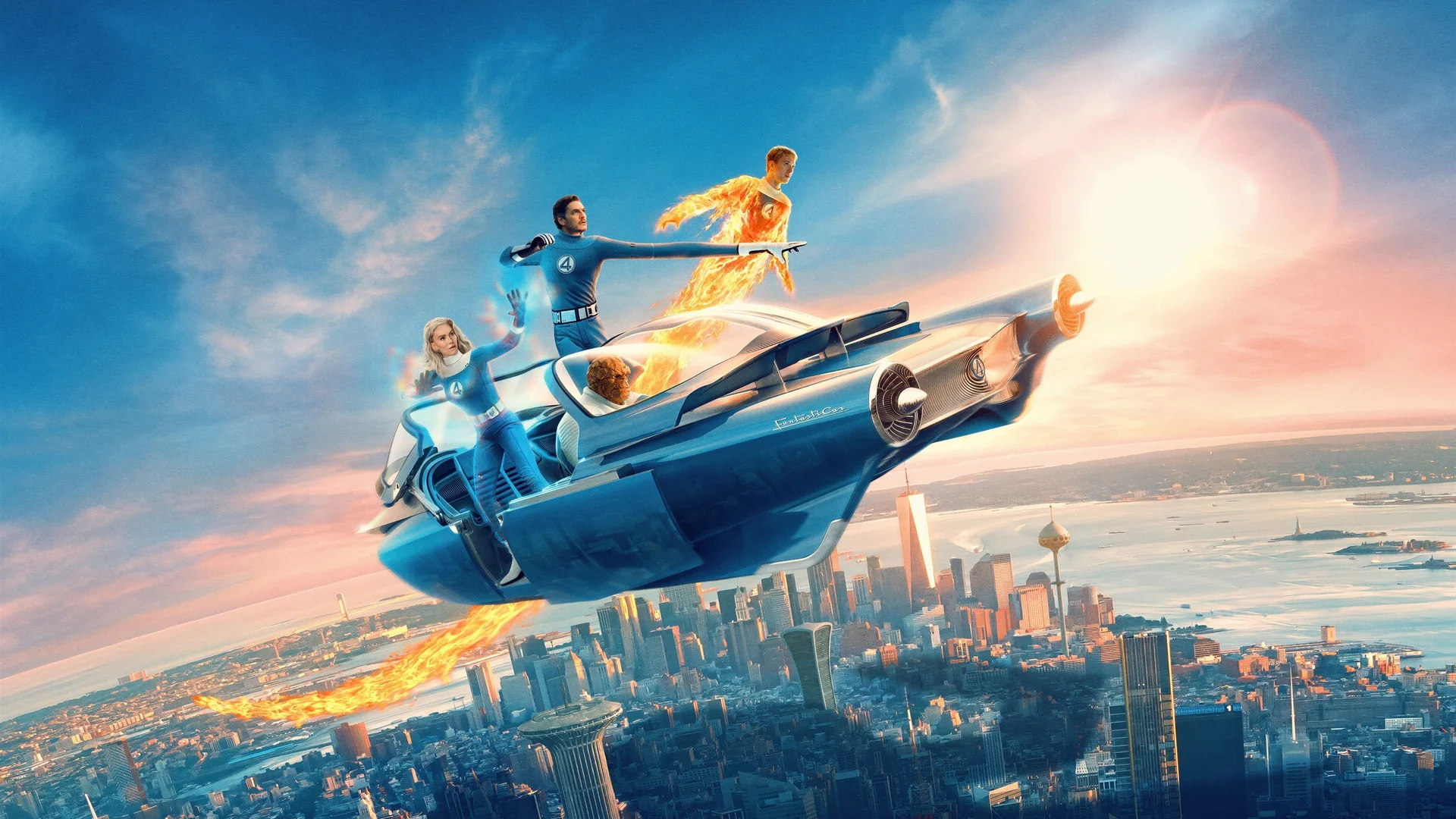 《神奇四侠》飞舰巡游 4K 影视壁纸 科幻燃动感超级英雄场景桌面背景