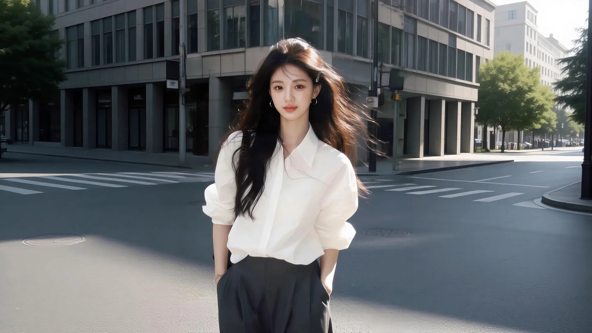 都市通勤 4K 人像壁纸 清冷高级感街拍场景桌面背景4K壁纸_4K美女