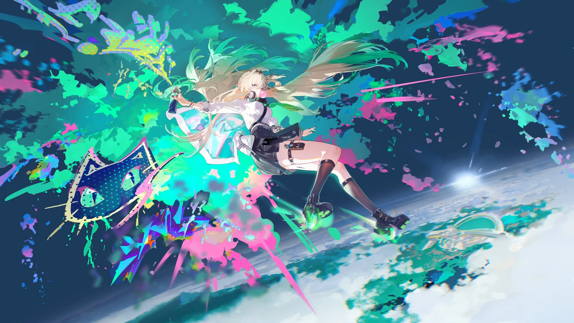 幻彩浮世 4K 动漫壁纸 动感未来感次元少女场景桌面背景4K壁纸_4K动漫