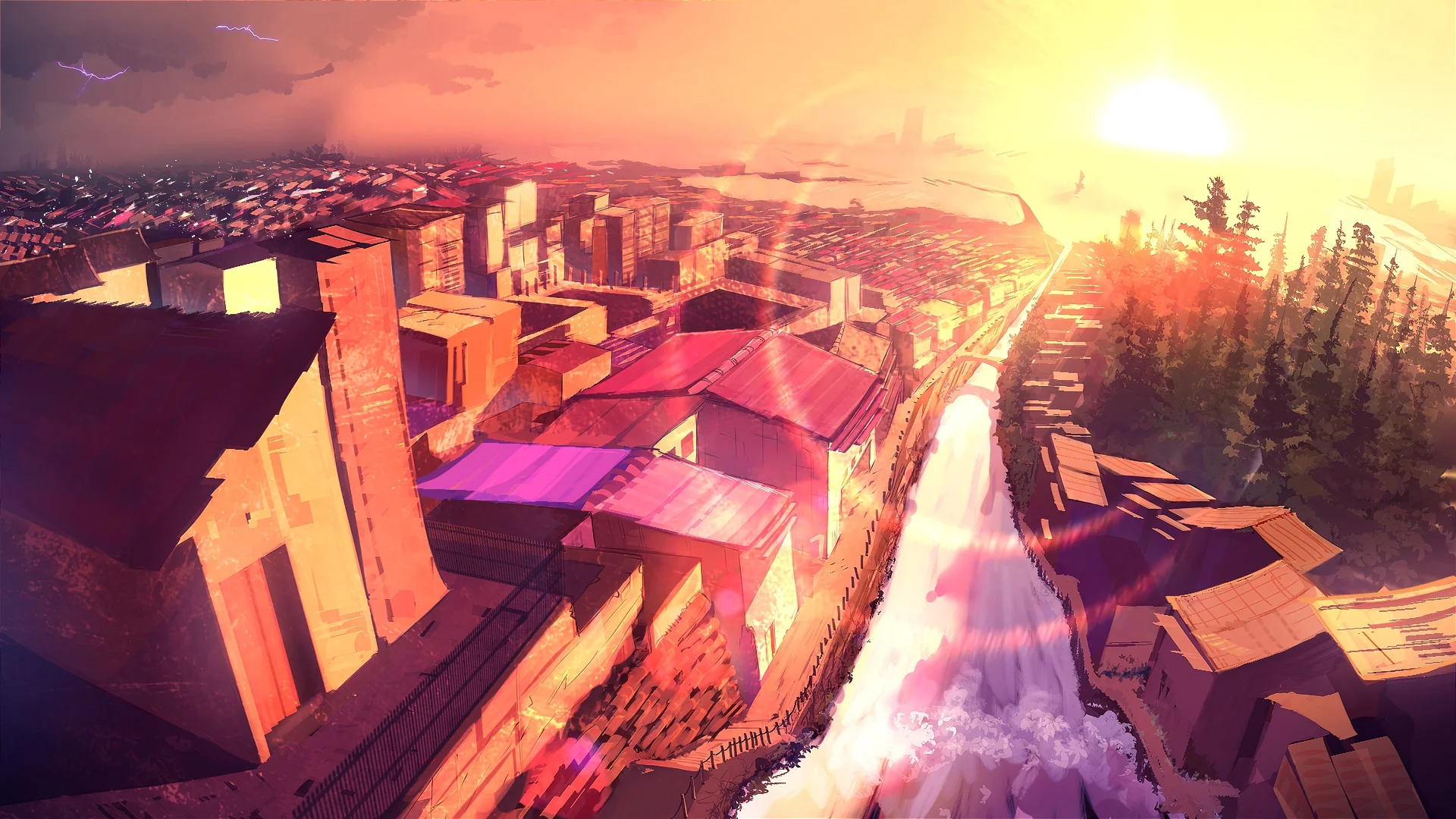 炽城奔流 4K 动漫壁纸 动感热血感末日都市场景桌面背景4K壁纸_4K动漫