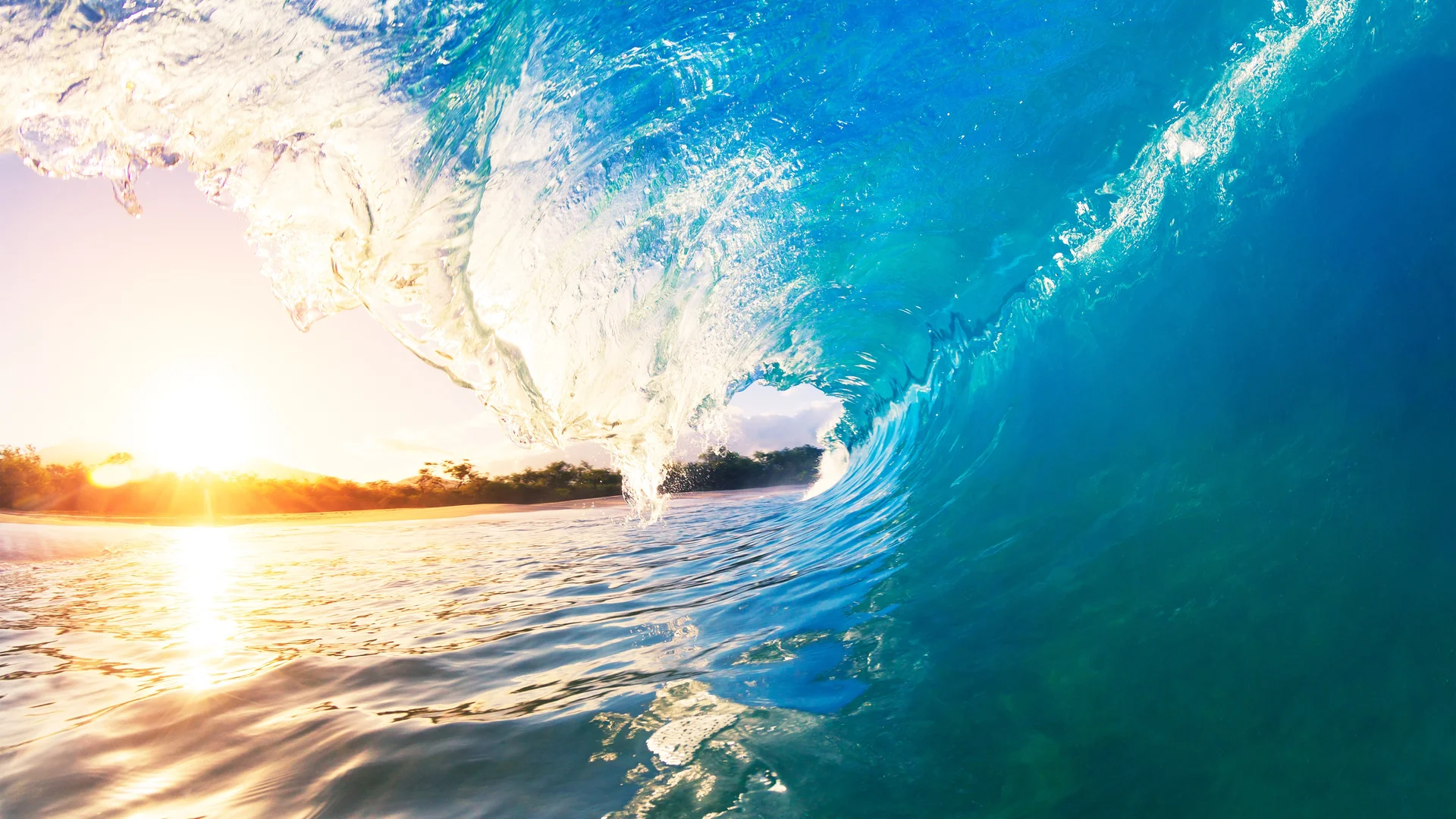 晨浪逐光 4K 自然壁纸 清新动感感冲浪浪管场景桌面背景