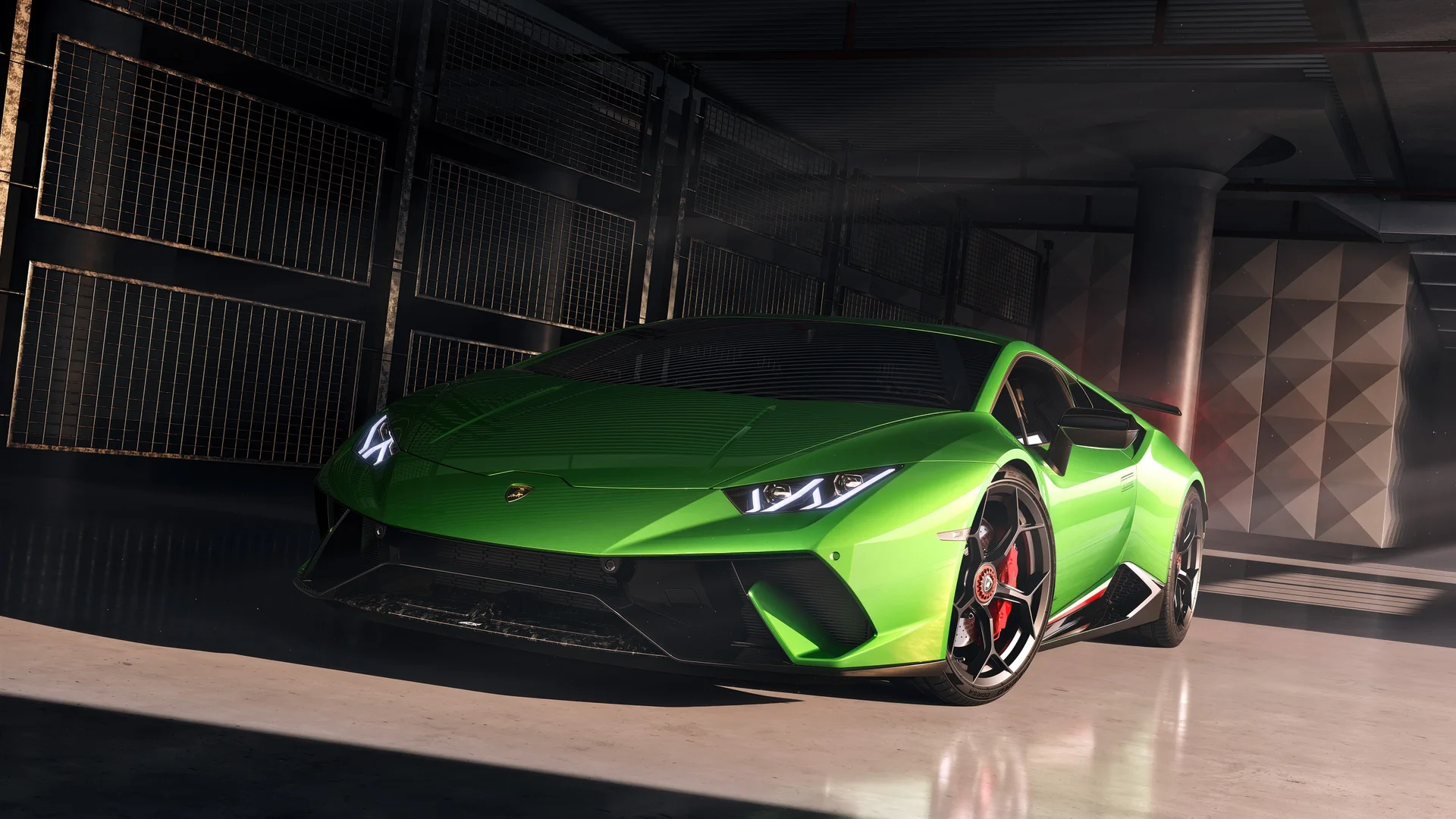 兰博基尼 Huracán Performante 绿焰 4K 豪车壁纸 硬核燃动感超跑场景桌面背景4K壁纸_4K汽车