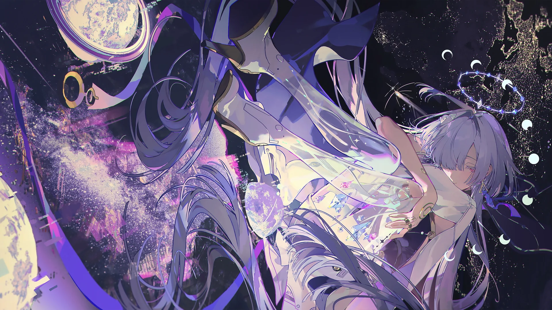 星穹幻梦 4K 动漫壁纸 空灵未来感宇宙少女场景桌面背景