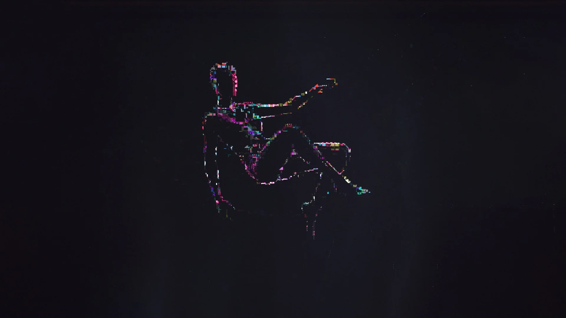 赛博故障 4K 抽象壁纸 潮酷未来感像素剪影场景桌面背景4K壁纸_4K人物