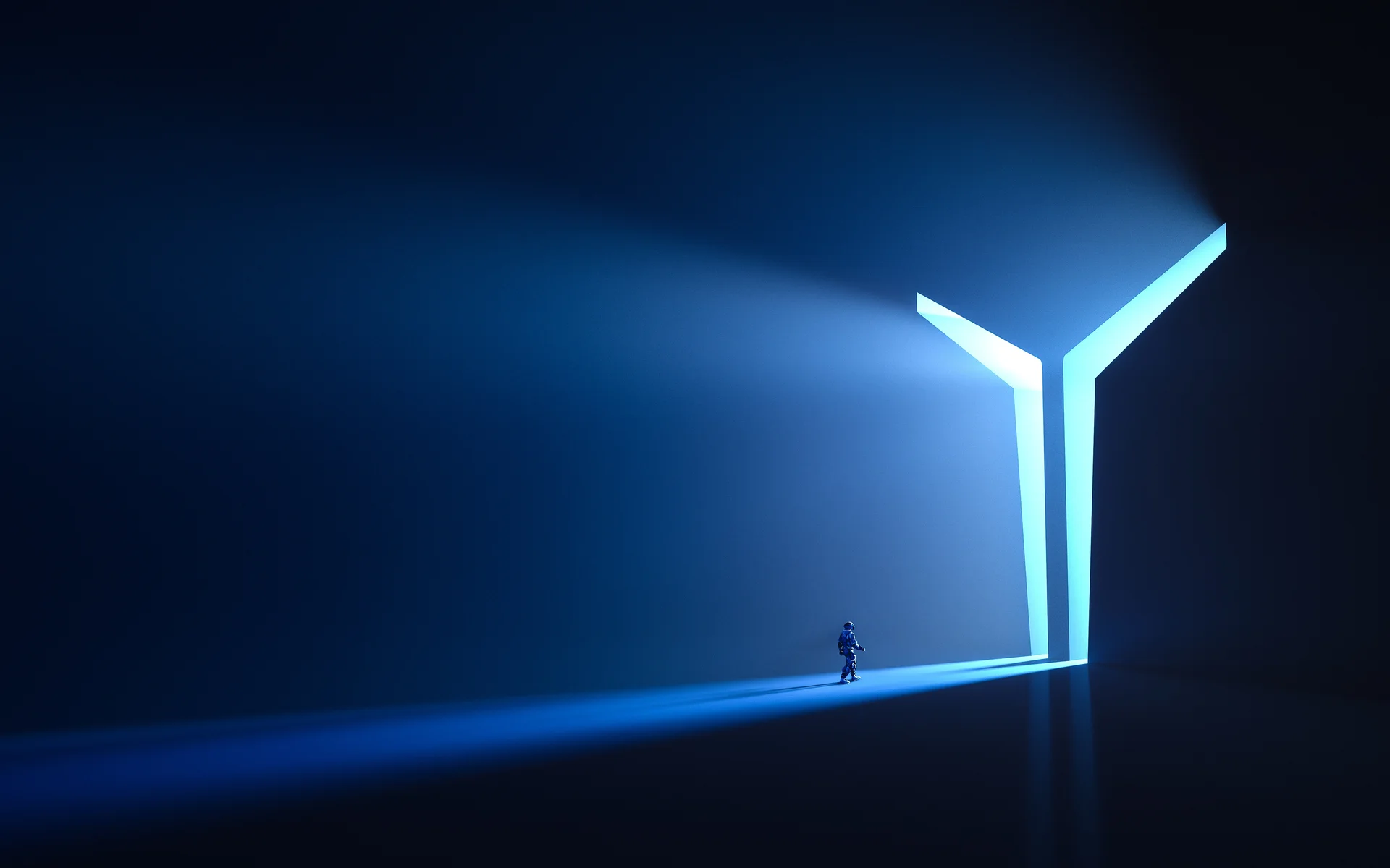 PS5 未来之门 4K 科幻壁纸 极简未来感宇航员场景桌面背景