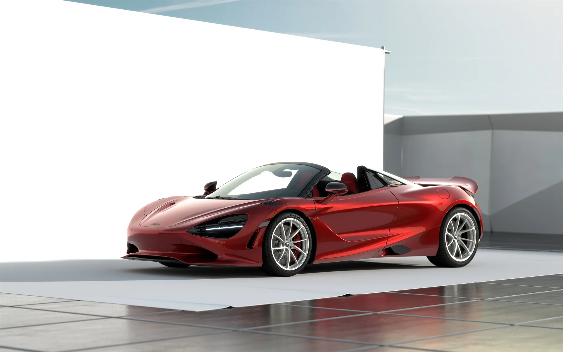 迈凯伦 720S Spider，烈焰红敞篷 4K 汽车官图壁纸