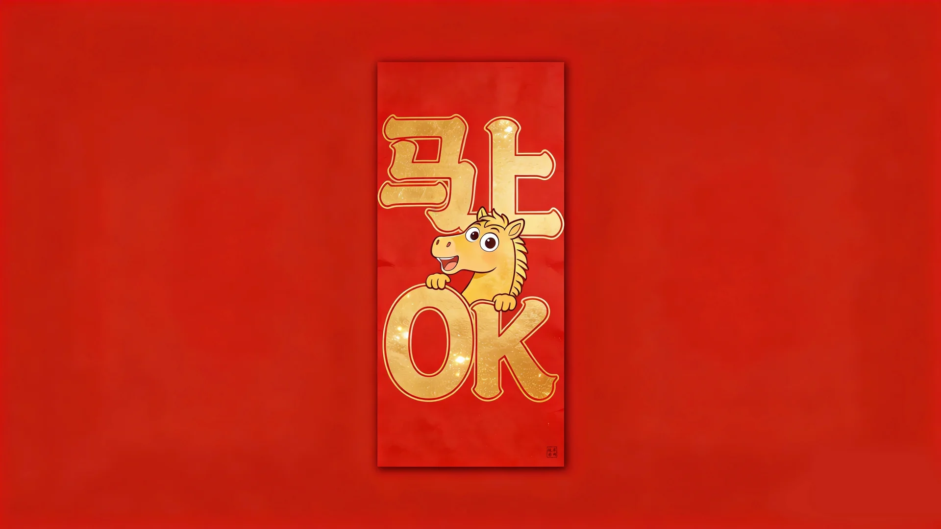 马上 OK，马年顺遂 4K 新年插画壁纸