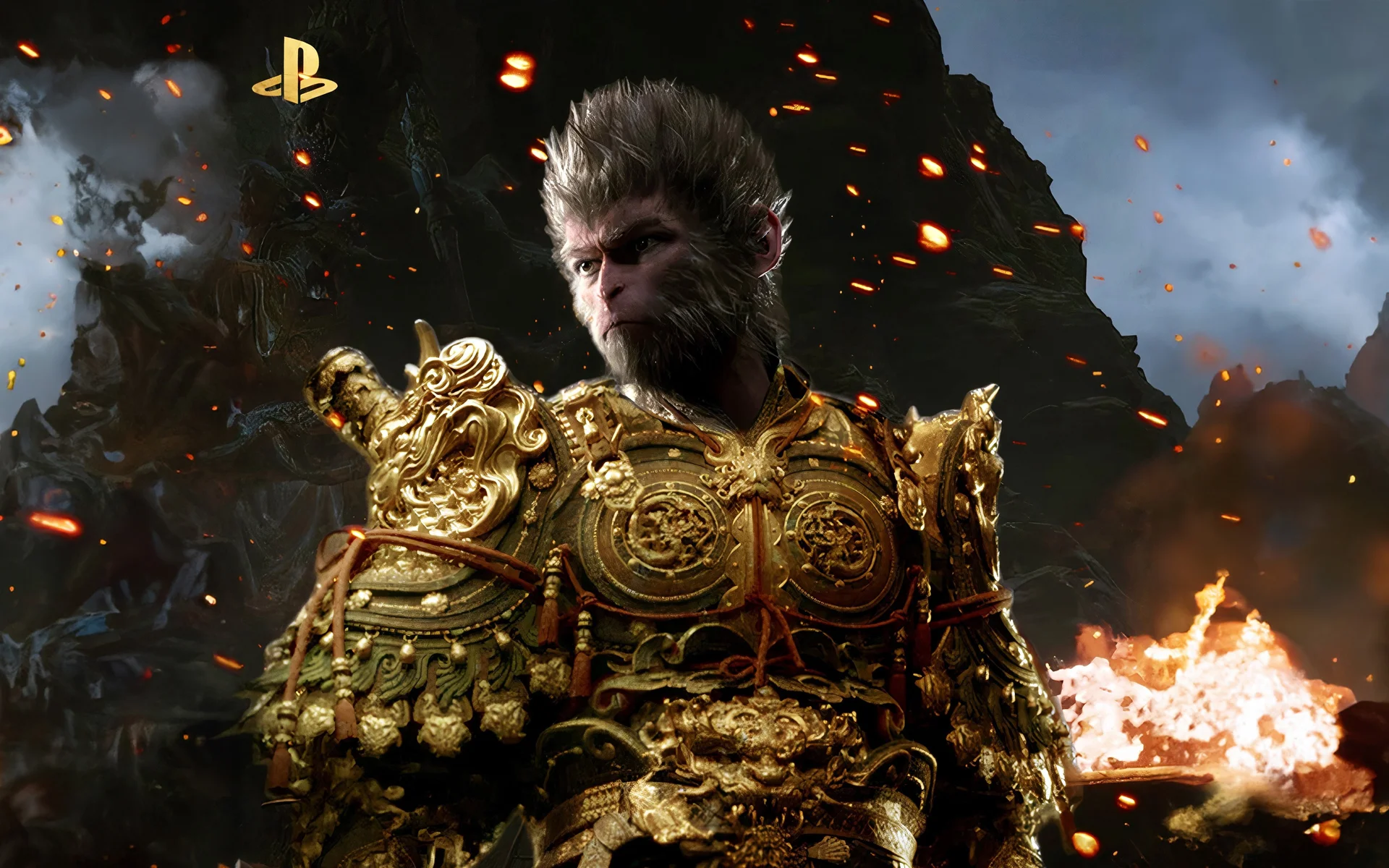 《黑神话：悟空》金甲战神，烽火燃天 4K 游戏海报壁纸