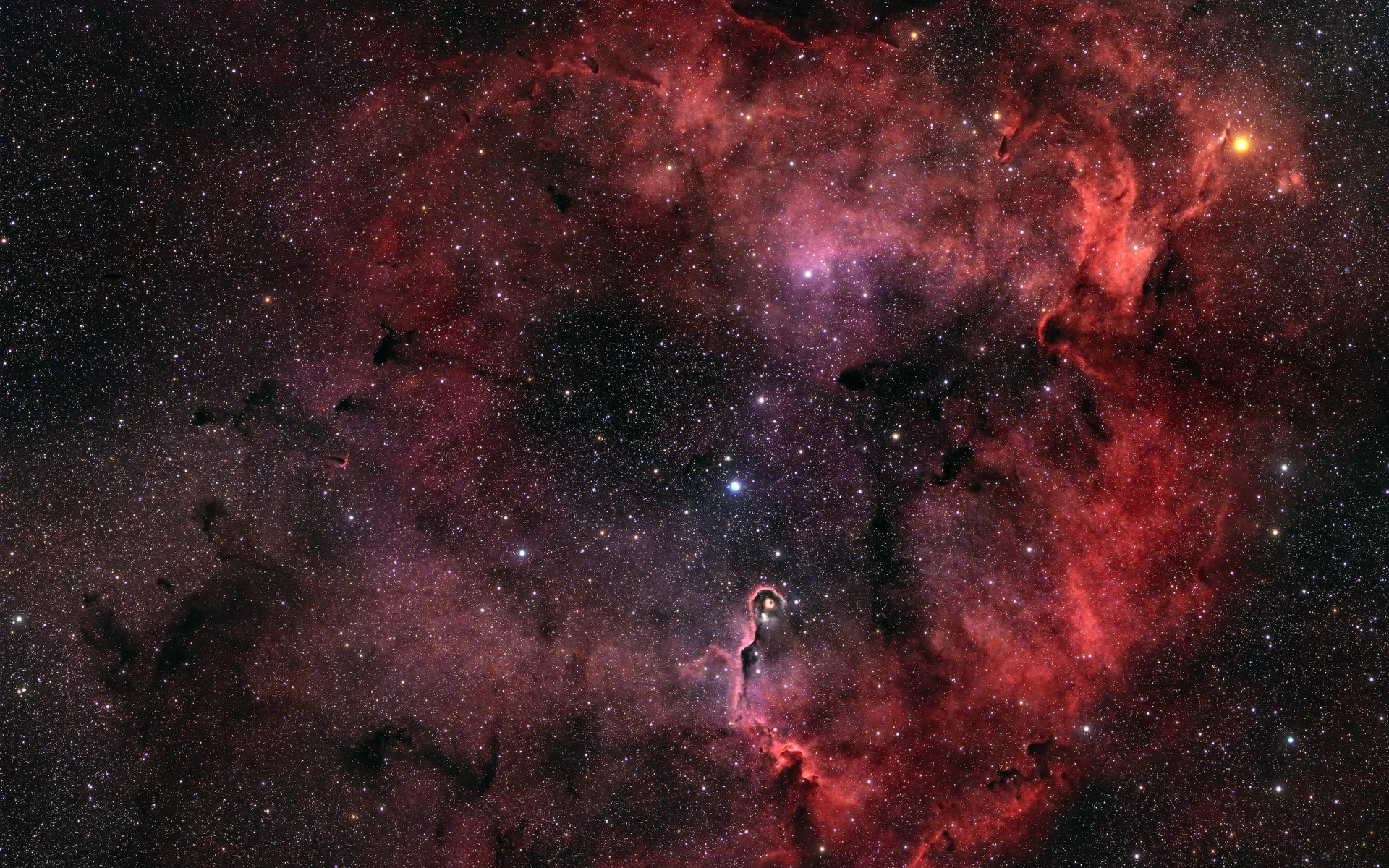 玫瑰星云，绯色心魄 4K 天文摄影壁纸