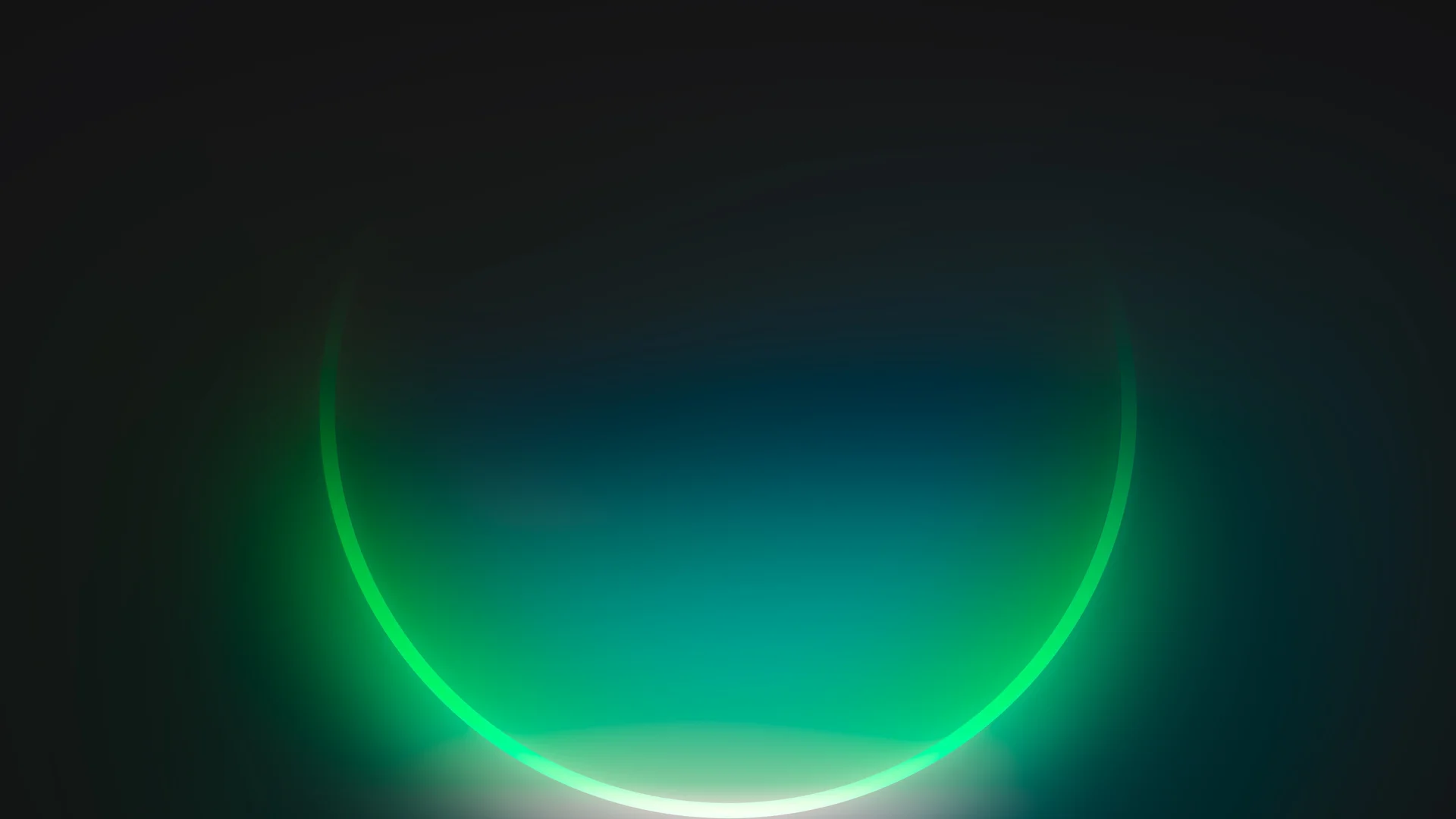 青绿光弧，幽境幻圈 4K 抽象壁纸