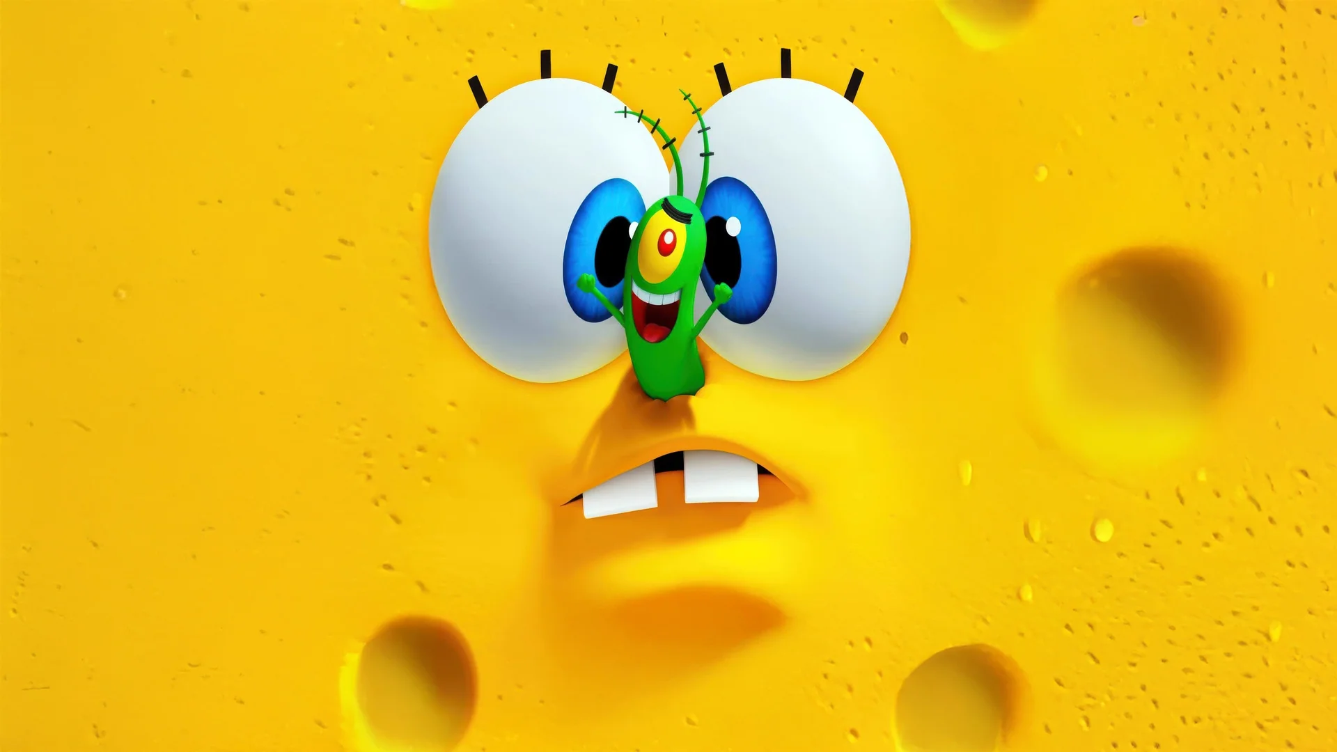 海绵宝宝痞老板搞怪 4K 动漫壁纸 趣味解压感芝士背景场景桌面背景