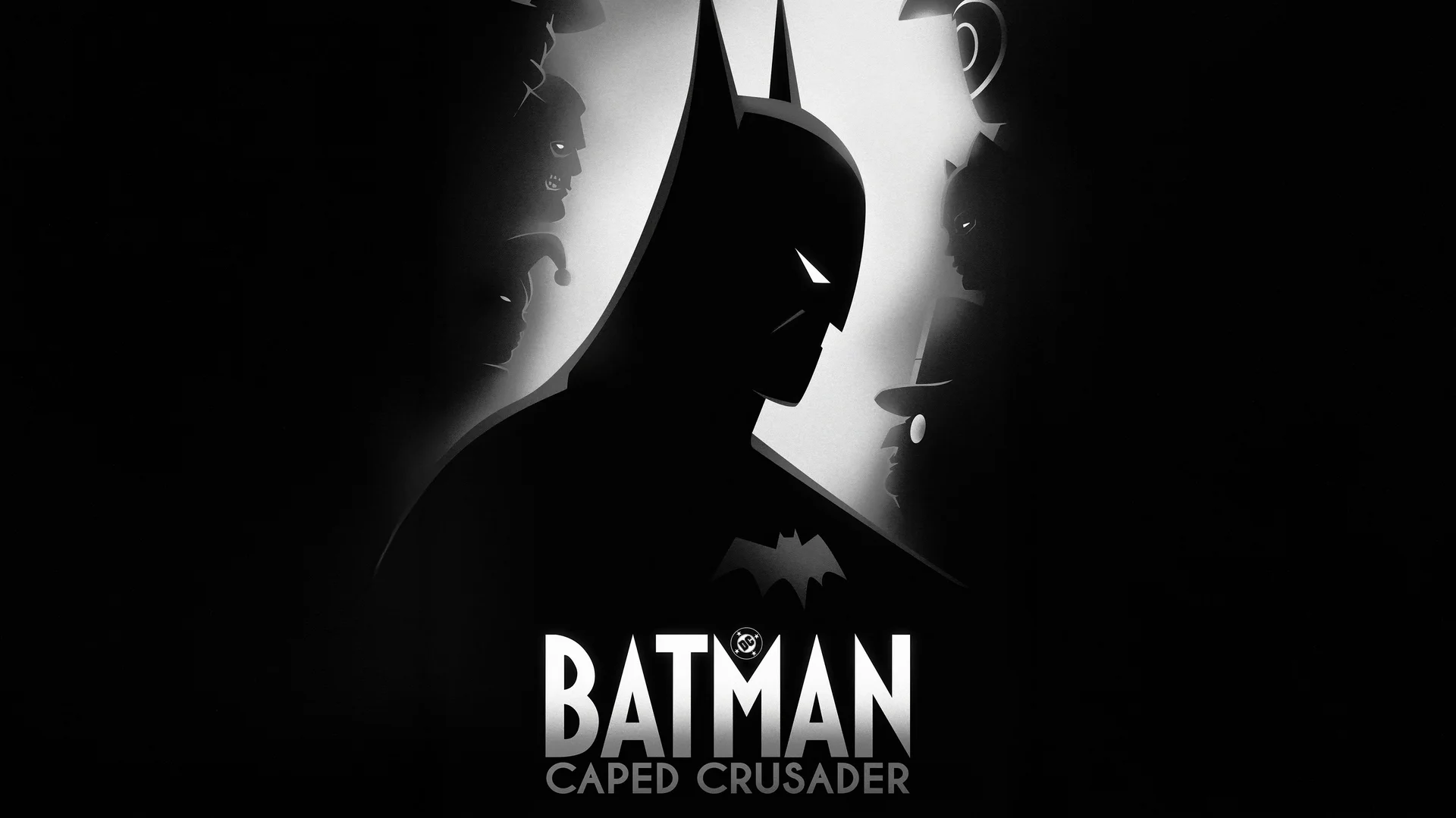 蝙蝠侠黑白剪影 4K 影视壁纸 硬核暗黑感 DC 英雄场景桌面背景4K壁纸_4K影视