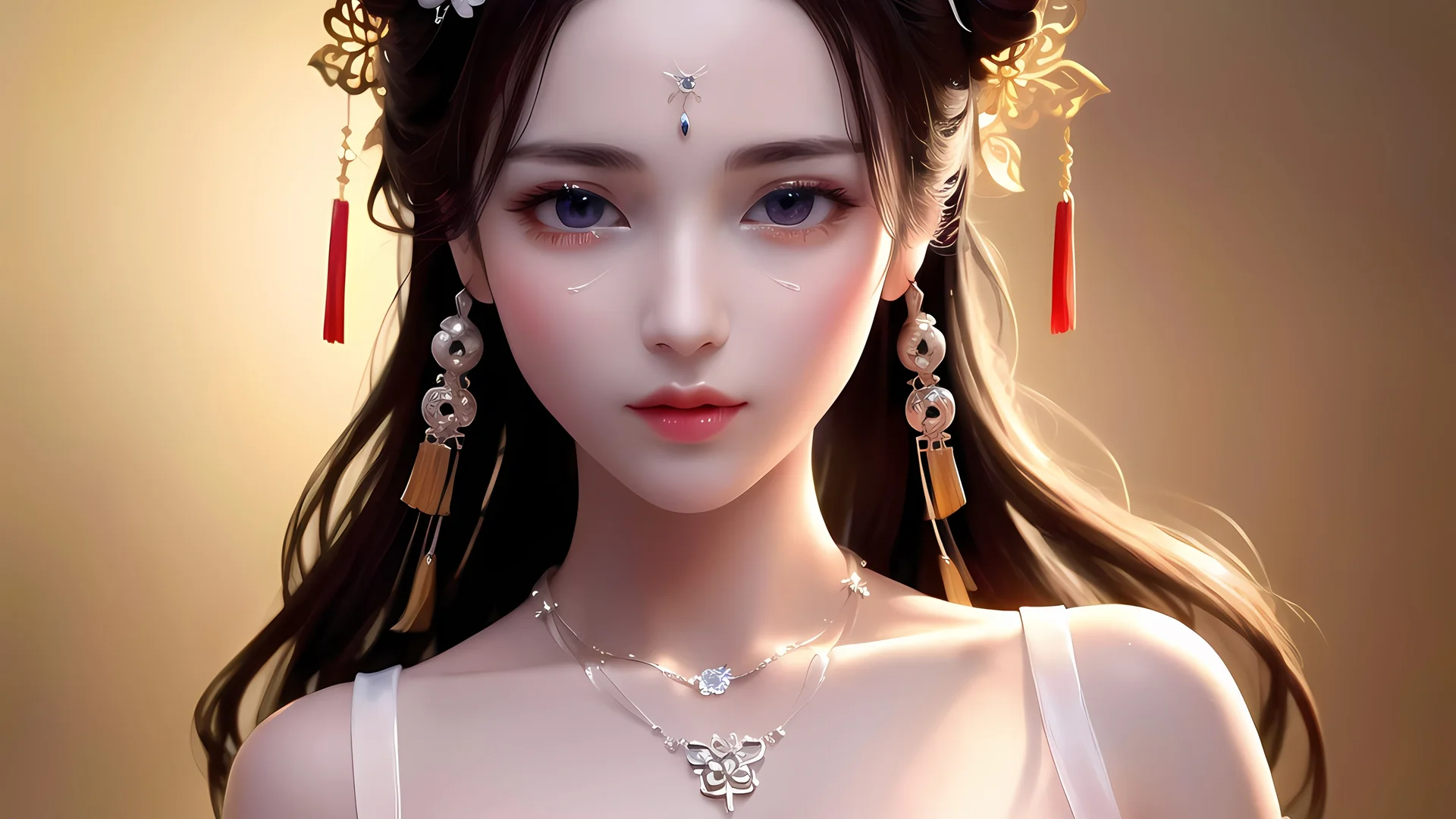 古风精致美女 AI 绘画壁纸，4K 高清仙气飘飘