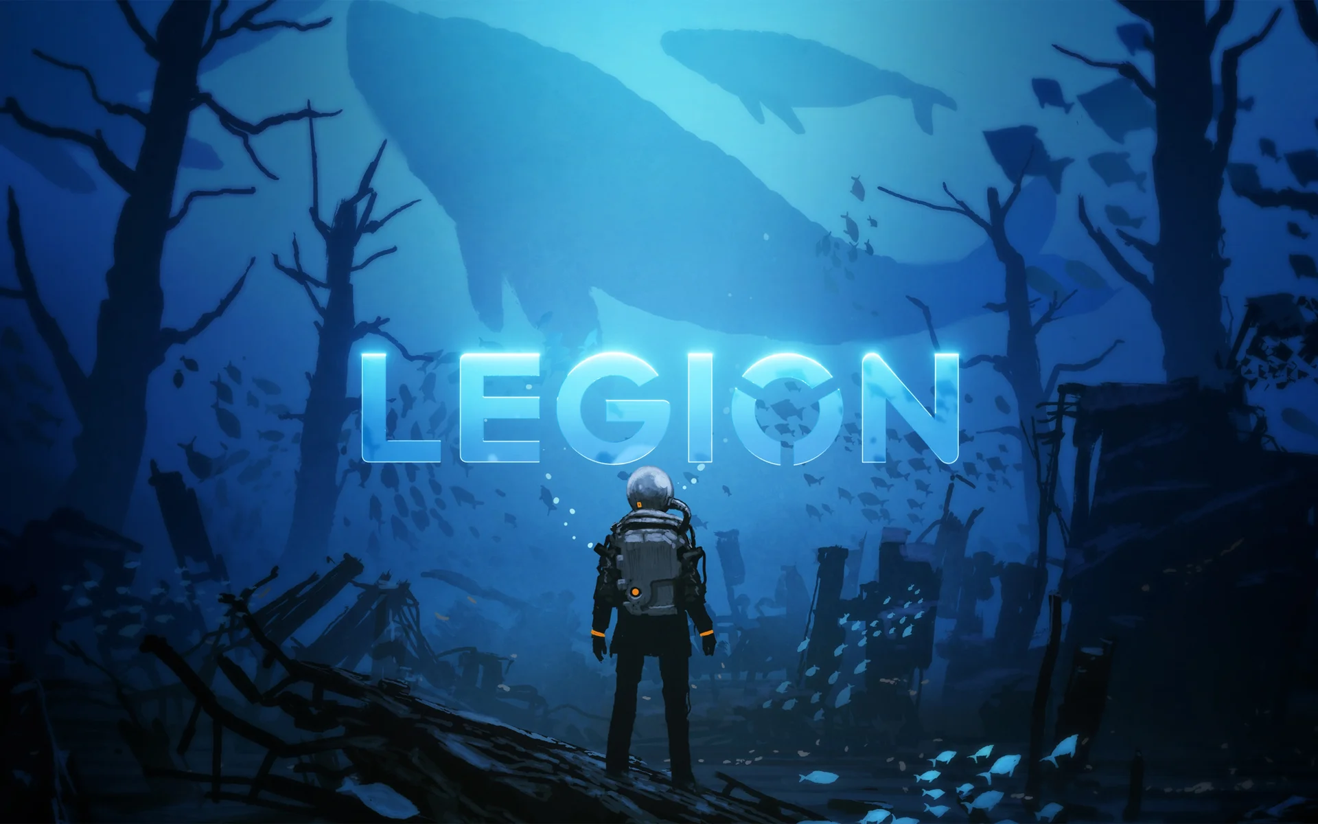 深海遗迹科幻插画壁纸，LEGION 赛博朋克水下世界