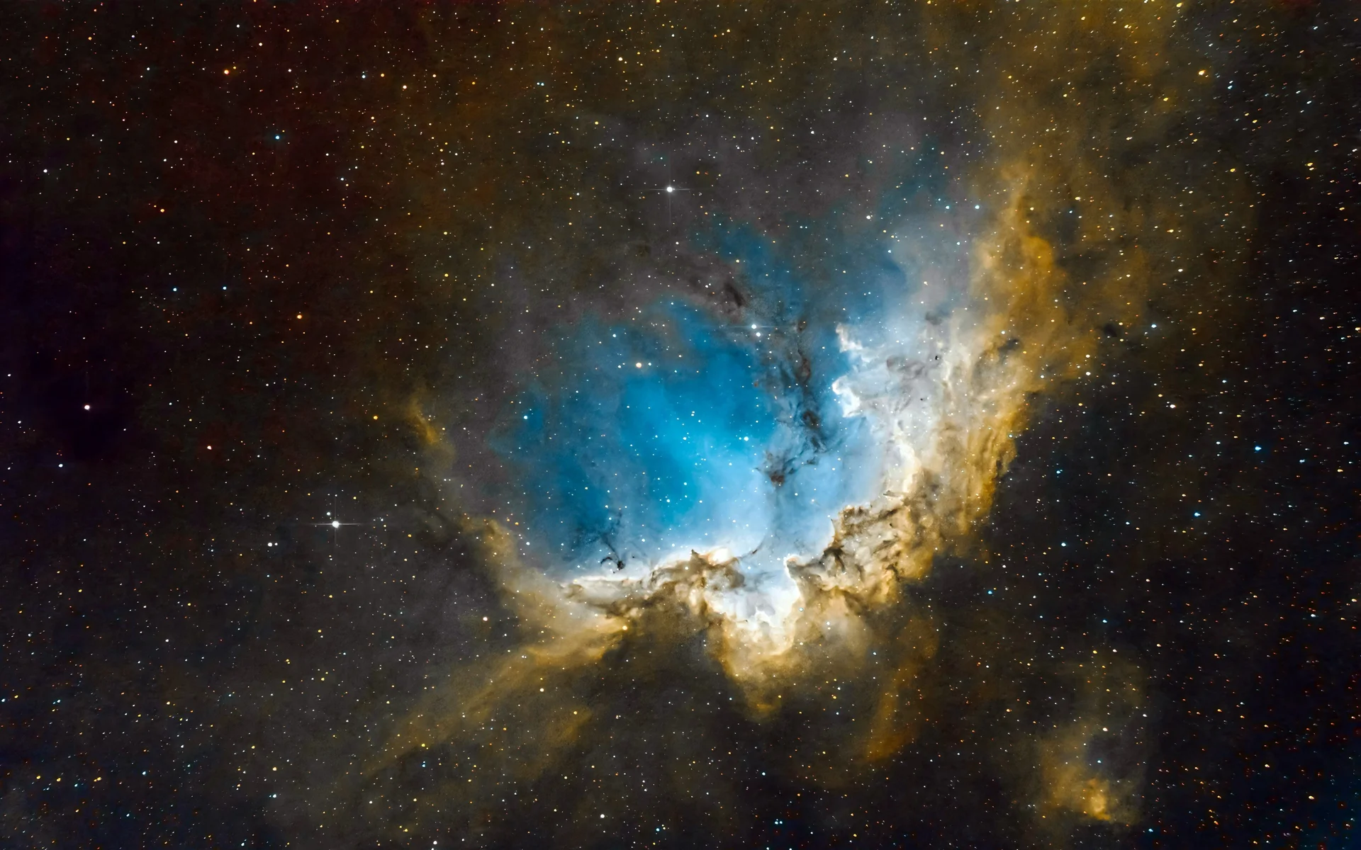 蓝色星云深空，4K 天文摄影壁纸