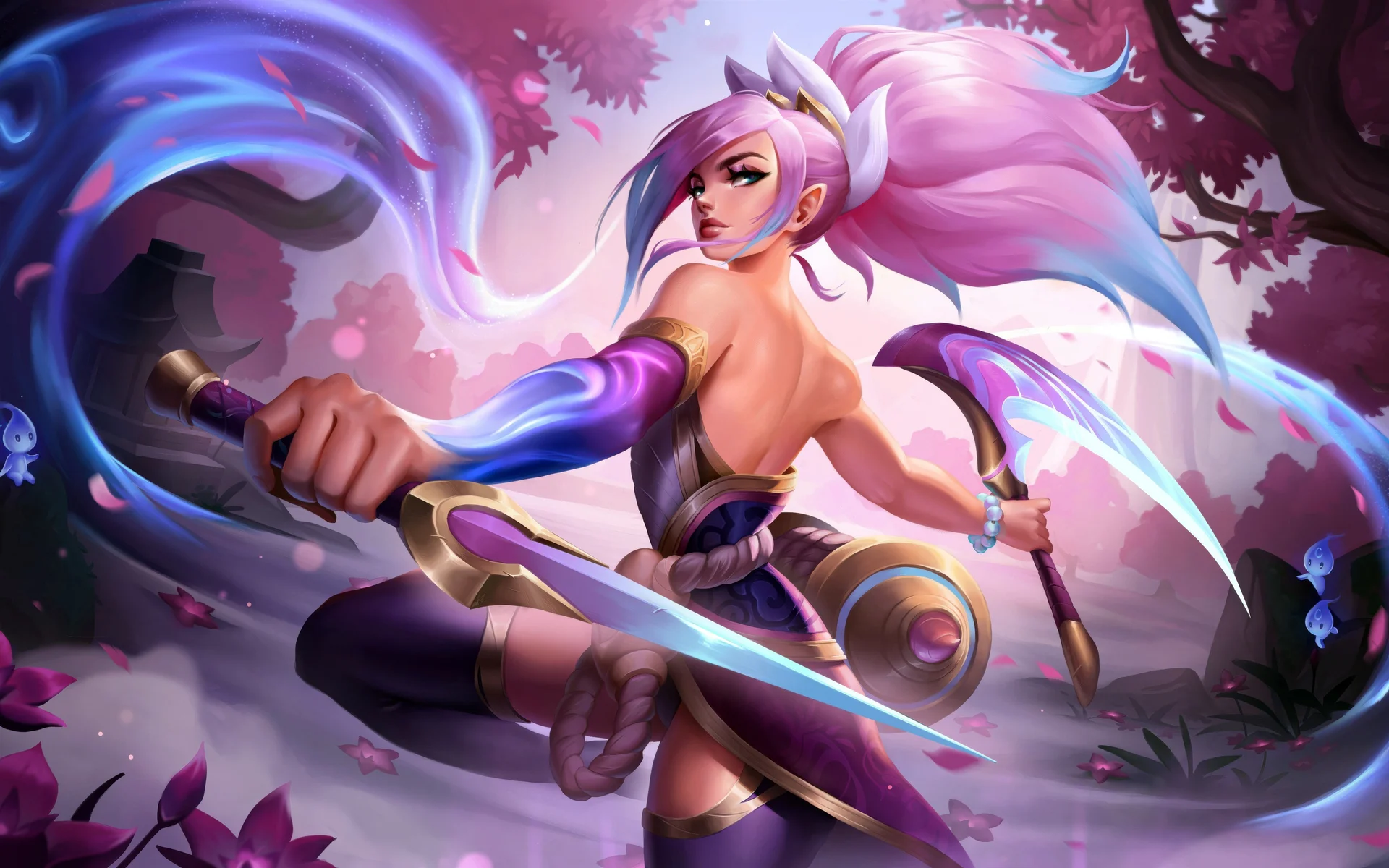 英雄联盟灵魂莲华阿卡丽，灵动刺客 4K 插画壁纸