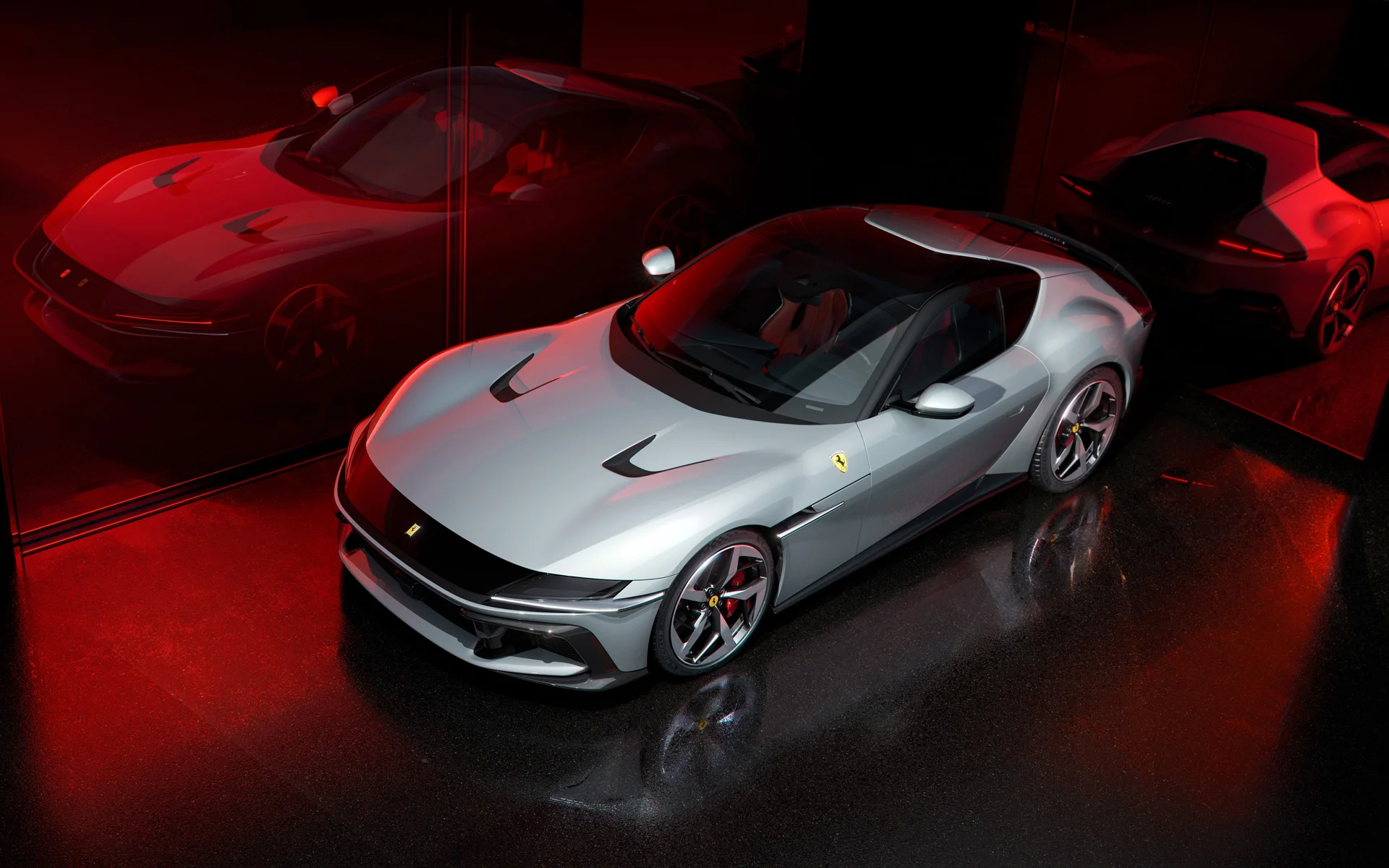 法拉利 12Cilindri，银焰红境 4K 官图壁纸