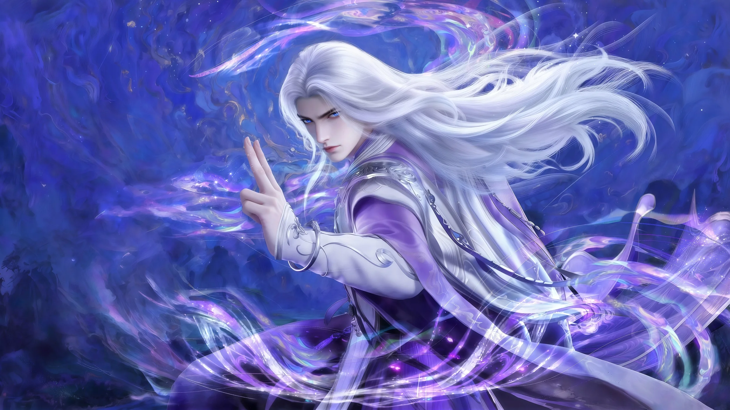 《仙逆》王林 紫霄白影，星澜剑诀 4K 古风仙侠插画壁纸