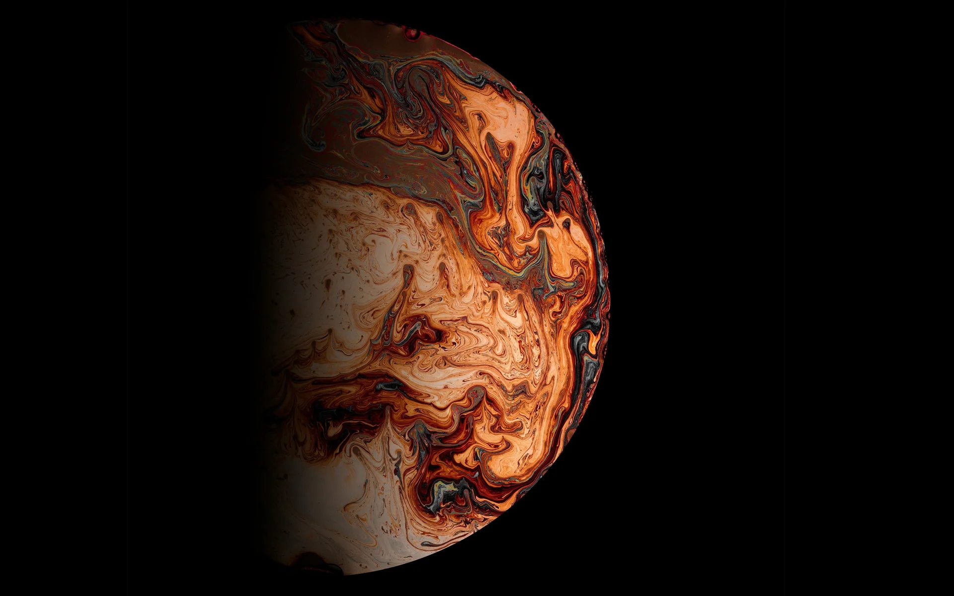 流体艺术星球，赤焰星尘 4K 抽象摄影壁纸