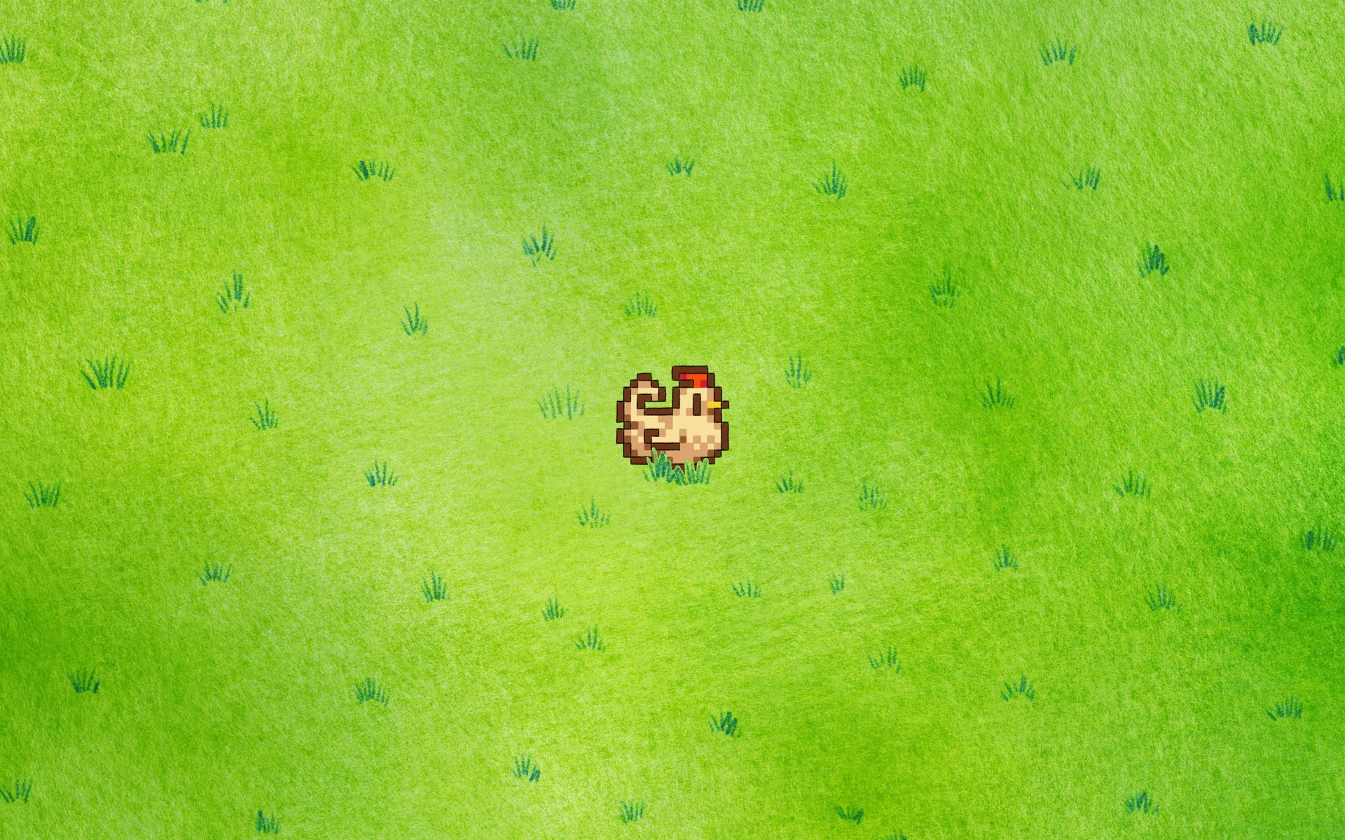 星露谷物语，绿茵萌鸡 4K 像素插画壁纸