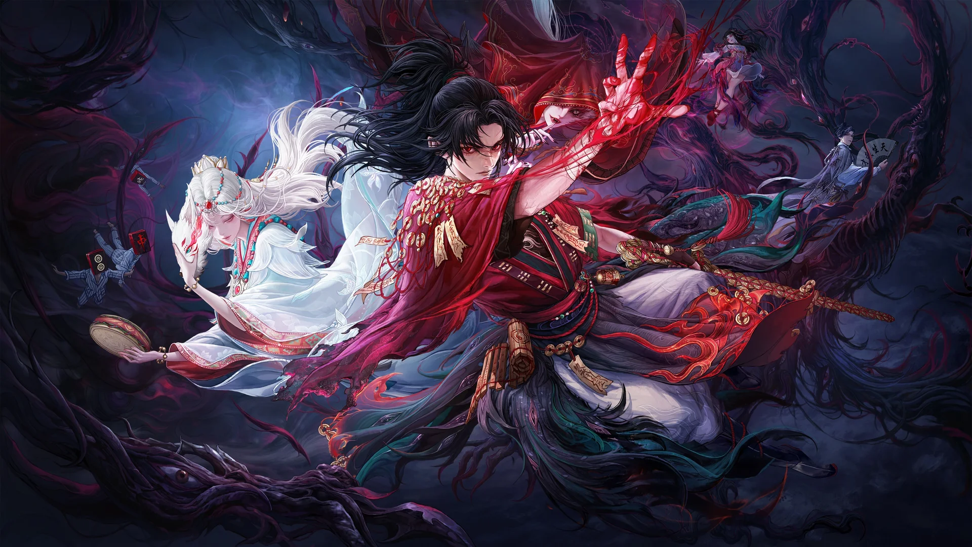 血契双生，赤影狂歌 4K 国风玄幻插画壁纸4K壁纸_4K游戏