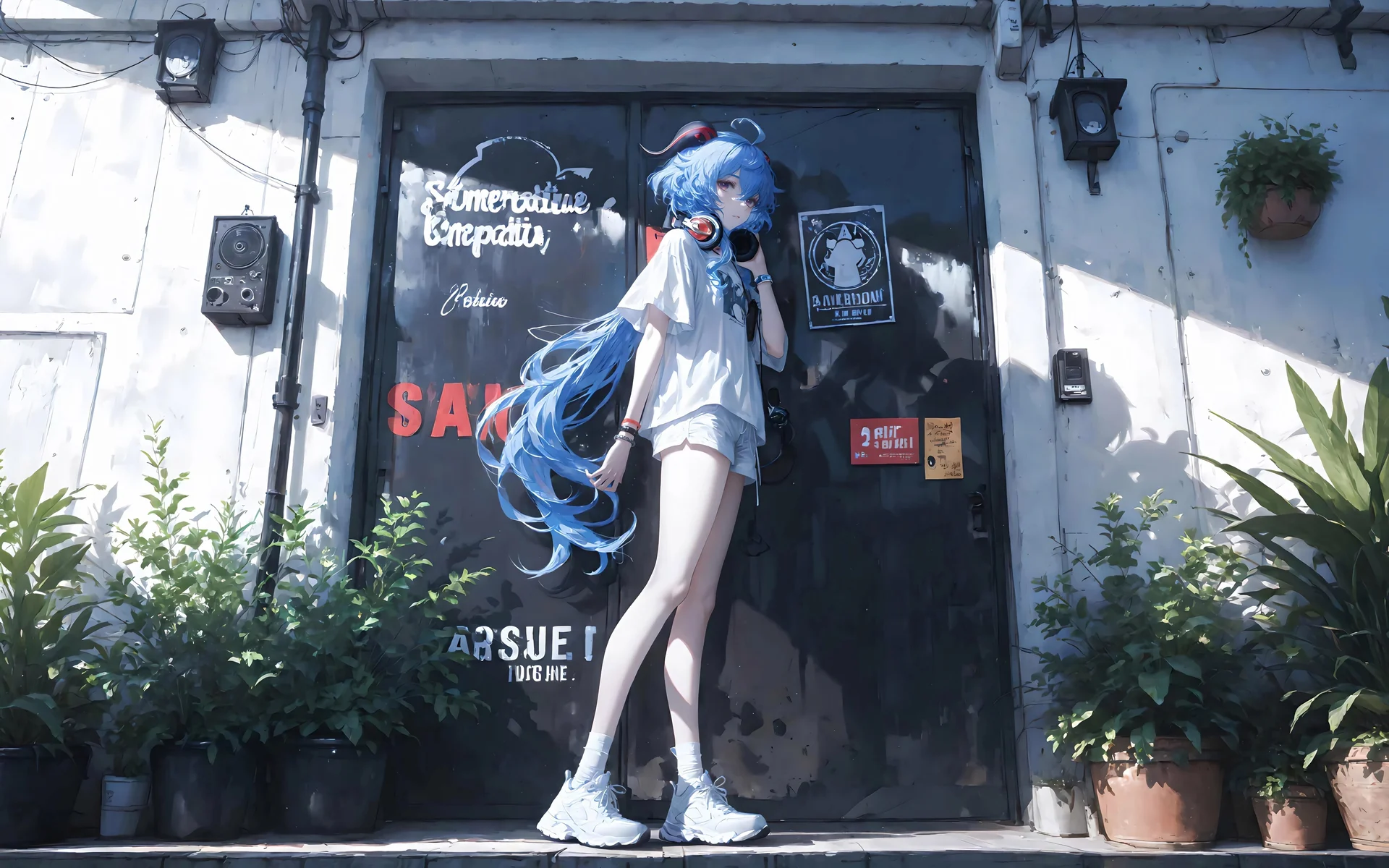 甘雨的街头日常，原神甘雨 4K 现代风同人插画壁纸