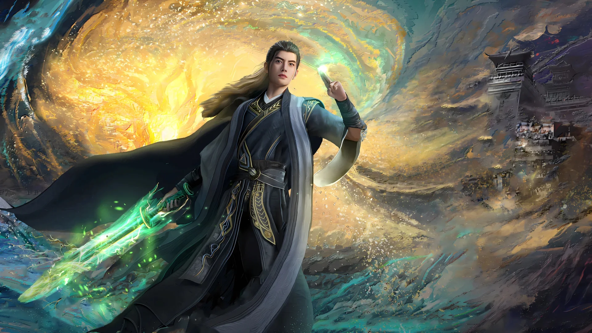 凡人修仙传 韩立结婴 青锋问道，国风仙侠男子 4K 玄幻插画壁纸4K壁纸_4K影视