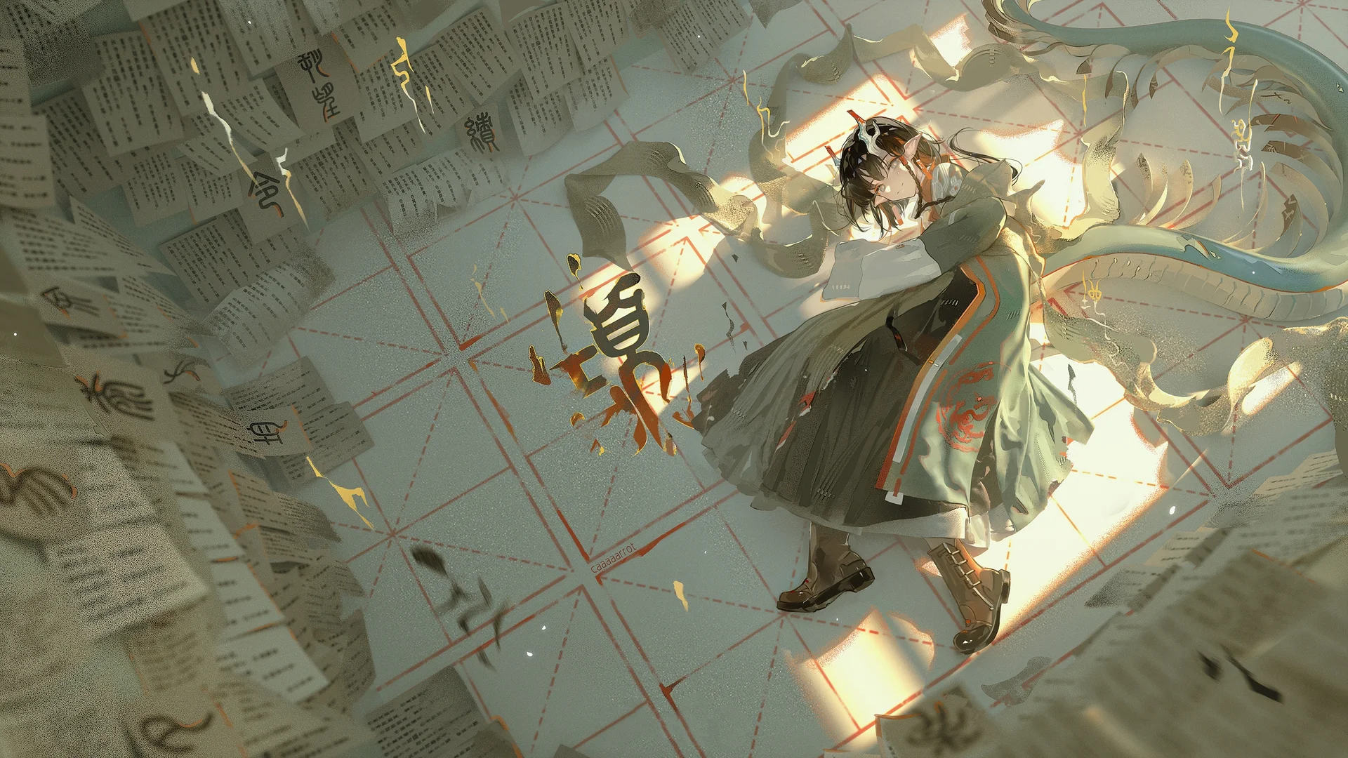 道卷龙鸣，龙裔少年 4K 玄幻插画壁纸