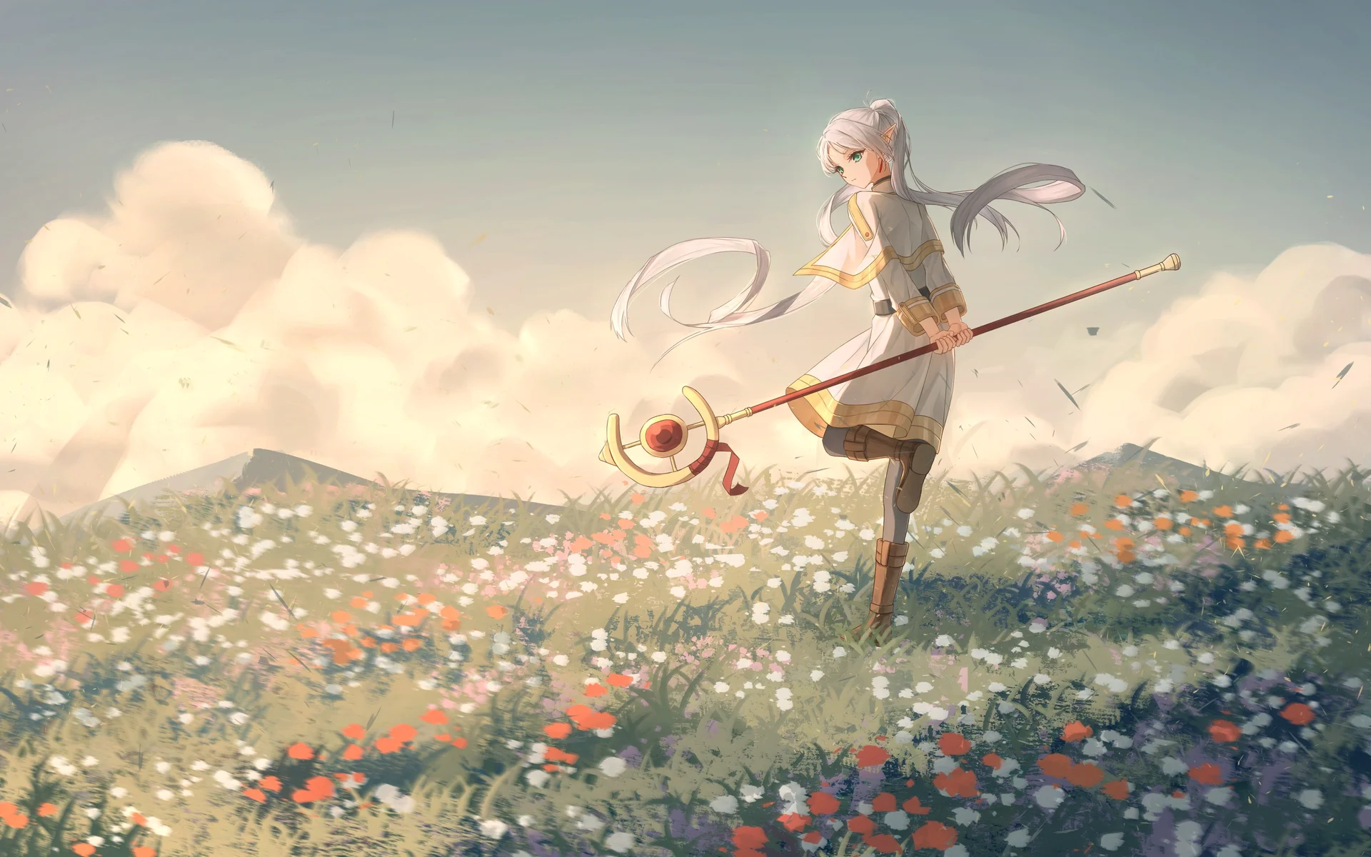 花途归旅，芙莉莲 4K 插画壁纸