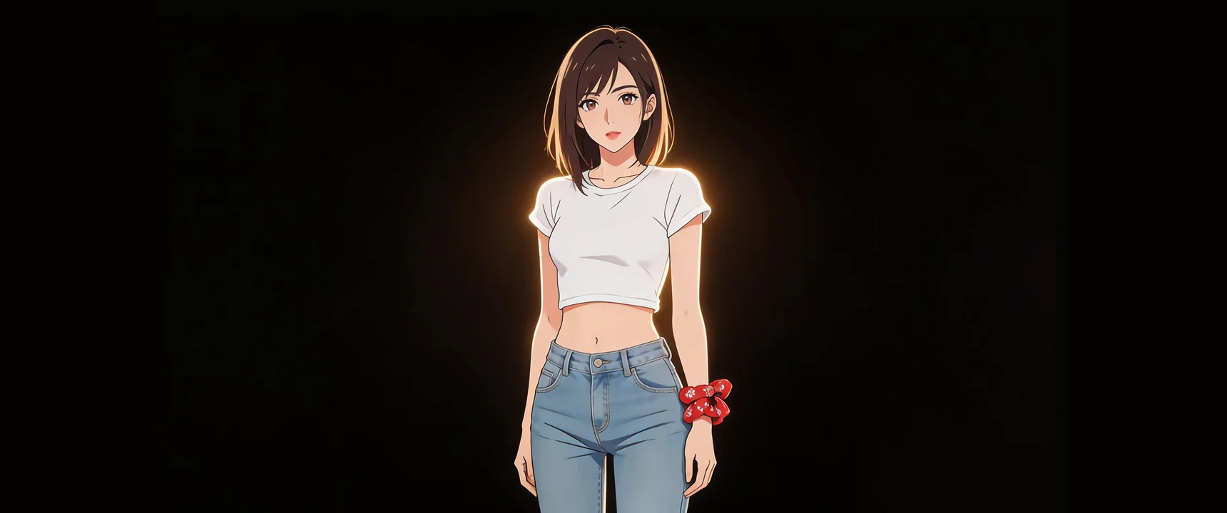 暖光聚焦，简约风短发少女 4K 插画壁纸