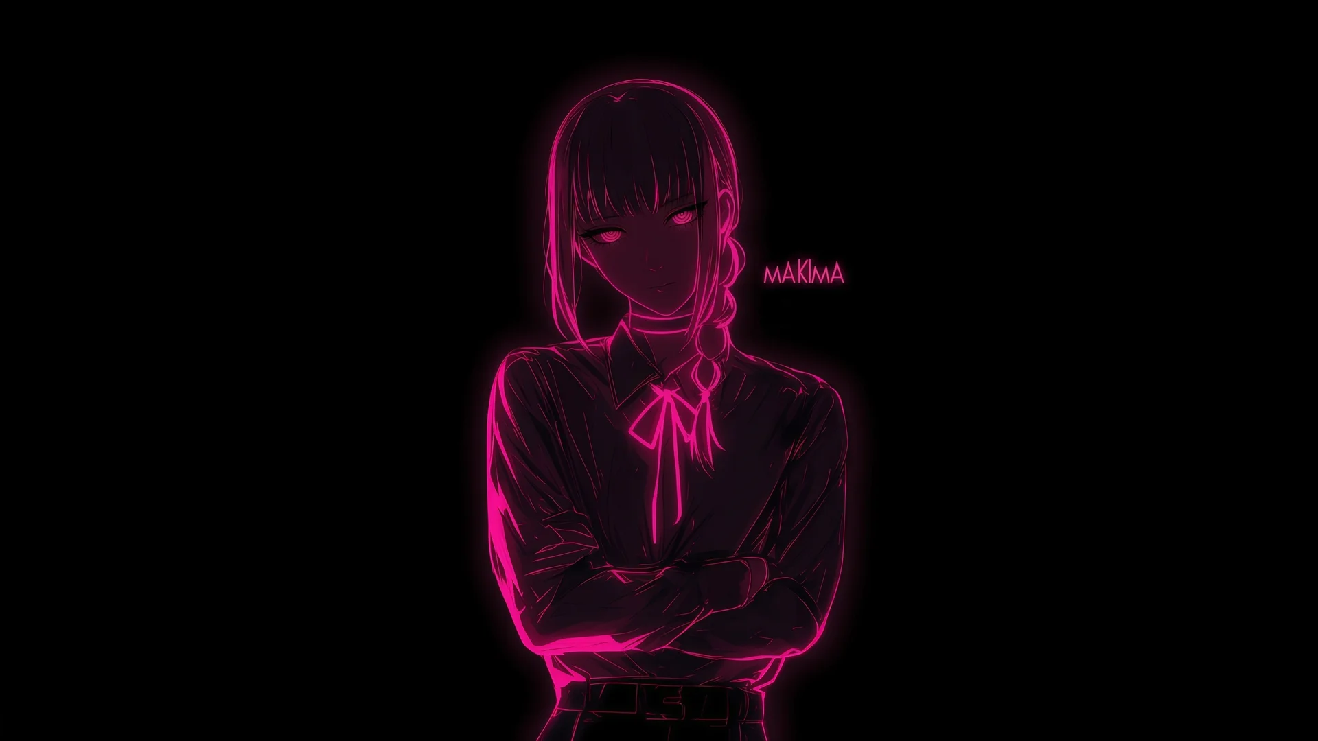 粉光支配，霓虹玛奇玛 4K 插画壁纸4K壁纸_4K动漫