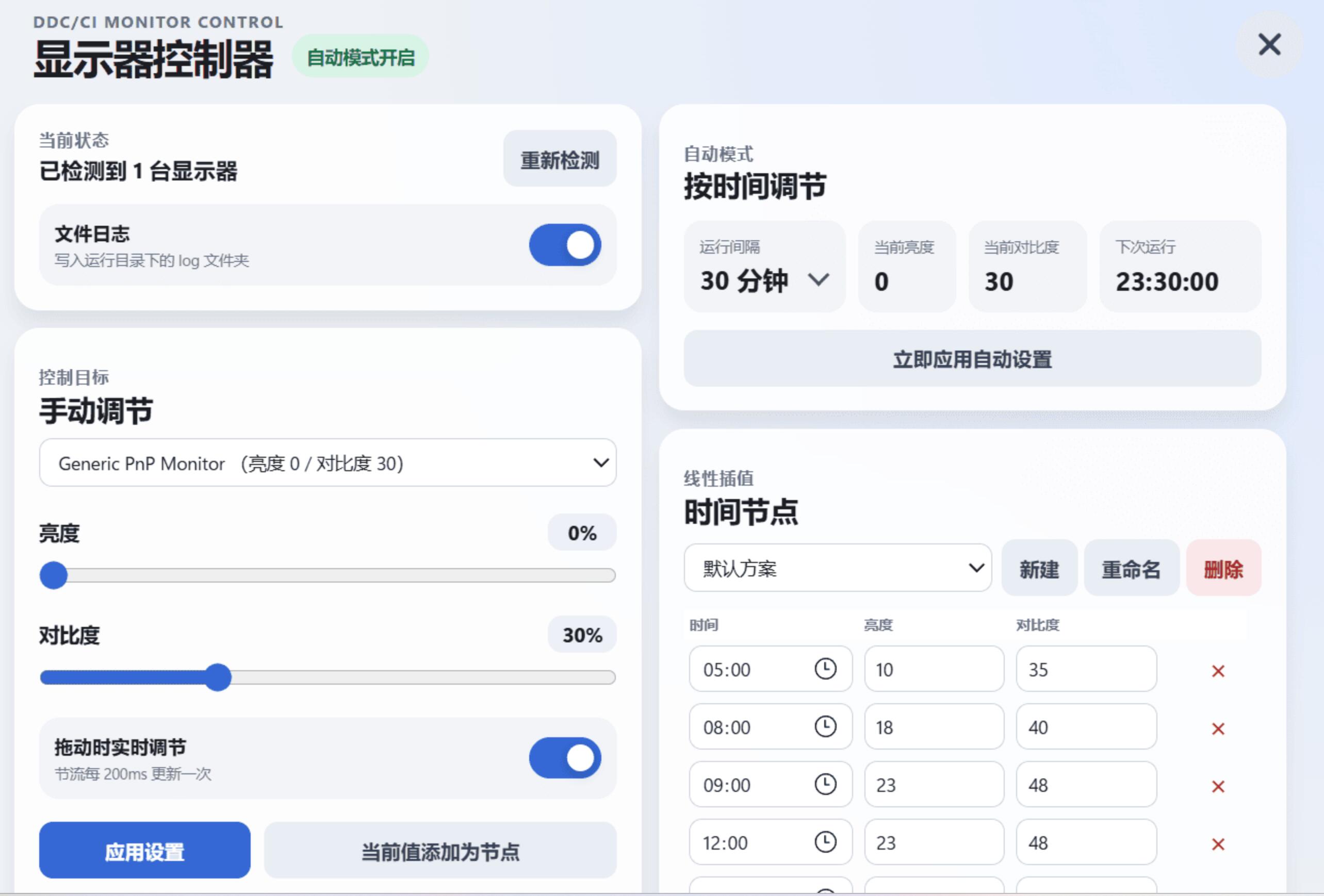 显示器 DDC/CI 控制工具 Windows 多屏亮度对比度自动调节软件
