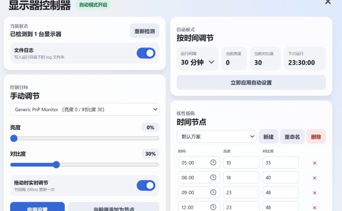 显示器 DDC/CI 控制工具 Windows 多屏亮度对比度自动调节软件